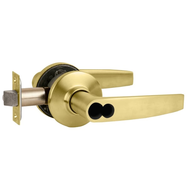 Schlage Grade 2 Tubular Lock, Entrance/Office Function, Schlage FSIC Less Core, Jupiter Lever, Satin Brass F S51JD JUP 606 - main